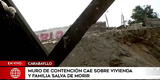 Carabayllo: muro de contención cae sobre casa y familia se salva de ser aplastada [VIDEO]
