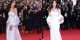 Anne Hathaway deslumbró con vestido blanco señorial en alfombra roja de Cannes 2022