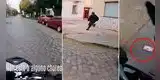 Ladrón le quita celular a joven, pero motociclista lo persigue y logra frustrar robo en segundos [VIDEO]