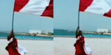 'Hincha israelita' casi se nos va tras ser arrastrado por inesperado ventarrón en Qatar: Bandera de Perú lo salvo [VIDEO]