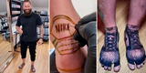 Hombre se tatúa zapatillas para no tener que comprarse nuevas nunca más [FOTOS]