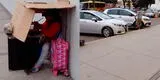 La Libertad: menor estudia en caja de cartón, mientras su padre trabaja lavando carros