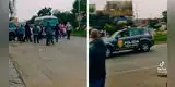 Paro de transportistas: iban a ser apedreados por manifestantes, pero patrullero los salva por poco