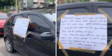 “Múdate con ella, respétala”: descubre infidelidad de su esposo y le pega un cartel en su auto con contundente mensaje