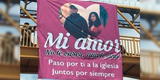 “No te cases, aún te amo”: hombre cuelga un cartel en un puente para que su ex no se case