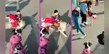Perrito desfila por Fiestas Patrias y se roba las miradas con su mini José de San Martín [VIDEO]