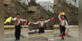 Peruano baja a la Costa Verde, se graba bailando huaylas por Fiestas Patrias y es viral con sus pasos