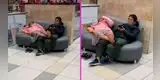 “Uno se relaja como quiere”: pareja es captada descansando plácidamente en centro comercial [VIDEO]