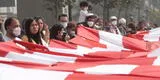 Poder Judicial: manifestantes realizan "banderolazo" para adelanto de elecciones por la democracia