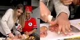 Brunella Horna trata de cortar pollo y falla rotundamente: "A las 11 de la noche estará la comida" [VIDEO]