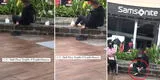 Captan a joven mojándose los pies en una pileta del mall de Trujillo y usuarios dicen que se está refrescando [VIDEO]