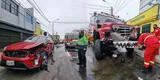 Magdalena: Cuádruple accidente vehicular casi acaba con la vida de tres bomberos [VIDEO]
