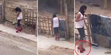 Captan a mujer barriendo su vereda con peculiar calzado rojo y usuarios en TikTok la vacilan: "Después del tono" [VIDEO]