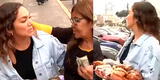 Isabel Acevedo conmueve al ayudar a mamita a vender salchicha huachana en Lince [VIDEO]