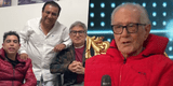 Ernesto Pimentel, Manolo Rojas y Fernando Armas saludan a Guillermo Rossini por sus 90 años