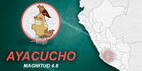 Fuerte temblor de 4.8 remeció Ayacucho la tarde de este miércoles, según reportó IGP