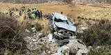 ¡Caen a abismo de 100 metros!: Tres mueren al despistarse auto conducido por estudiante de Senati en Huancayo