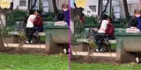 Pareja se deja llevar por la pasión y es captada en ‘íntima’ escena en pleno parque [VIDEO]