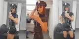 Karla Tarazona disfruta al vestirse de policía y ¿tira 'maicito'?: "¿Alguien quiere portarse mal?" [VIDEO]