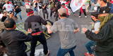Marcha contra Pedro Castillo: manifestantes se radicalizan y golpean en el suelo a policía