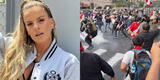 Alejandra Baigorria atacada en marcha contra Castillo: "La policía nos ha tirado bombas lacrimógenas"