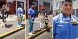 Cobrador de combi es sorprendido por mujer que mostró su derrier en plena avenida Argentina