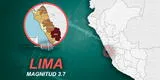 Fuerte sismo 3.7 alertó a los ciudadanos de Lima este martes 16 de noviembre