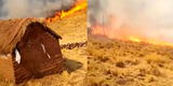 ¡De terror!: Incendio forestal deja 14 viviendas calcinadas en Puno y pobladores resultan con quemaduras
