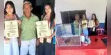Hermanas festejaron graduación con vendedor de empanadas que les fiaba cuando no tenían dinero para comer