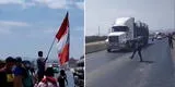 Transportistas y policías celebran liberación de carretera de Panamericana Norte en La Libertad [VIDEO]