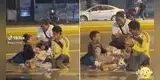 Captan a familia celebrando el cumpleaños de su hijo en la calle: "No todos tiene la misma suerte" [VIDEO]