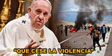 Papa Francisco no fue ajeno a las protestas en Perú y pide orar: "Por la paz y que se detenga la violencia"