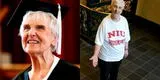 Adulta mayor de 90 años se graduó en la universidad y cumplió su meta que lo había postergado durante décadas