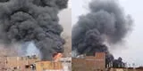 Chosica: reportan gran incendio en fábrica de plástico e insumos químicos