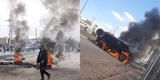 Puno: civiles y policías acaban heridos tras protestas, y vehículo de la PNP termina incendiado