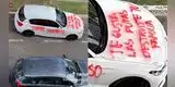 Le pintan el auto de spray y momento es captado en TikTok: “Ay Paolo Mesia, qué hiciste”