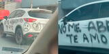 Pintan mensaje de perdón en camioneta y es furor en TikTok: “No me abandones, te amo”