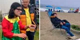 'Chilindrina Huachana' fue captada durmiendo en una conocida playa y usuarios en TikTok la trolean