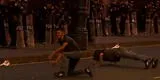 Hombre ebrio hizo el paso de Anitta frente a decenas de policías y en medio de la 'Toma de Lima'