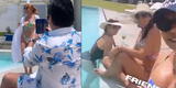 Magaly Medina disfruta junto a Alfredo Zambrano y la hija del notario en espectacular 'pool party'
