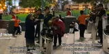 Niño y adulta mayor se solidarizan con la Policía y les entregan alimentos durante manifestaciones