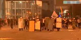Marcha en Lima: manifestantes usaron escudos de metal para protegerse de perdigones lanzados por la PNP
