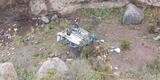 Arequipa: Esposos sufren fatal accidente tras despistarse su vehículo a un abismo de 150 metros de profundidad