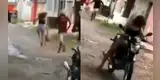 Delincuentes le roban la cartera a una joven en la calle, pero ella se lleva su motocicleta