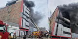 La Victoria: Más de 15 unidades de bomberos luchan por apagar el incendio dentro de un almacén