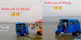Mototaxi se asoma en la orilla de una playa y sorprende en TikTok: "Perú es otro nivel"