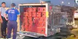 Cercado de Lima: camión repleto de cajas de cerveza vuelca cerca al puente Huánuco en el Rímac