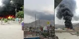 Huachipa: incendio de grandes proporciones consume fabrica de colchones en Cajamarquilla y amenaza con extenderse