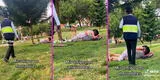 Pareja se deja llevar por la pasión en parque y serenazgo los bota: “El amor en los tiempos de misios”
