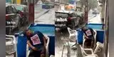 Peruano se queda dormido en medio de las fuertes lluvias y se vuelve viral